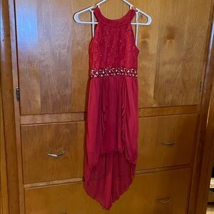 Sequin Hearts Red Formal Kids Dress